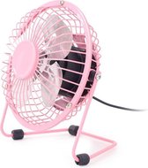 Compacte koelventilator met USB aansluiting | Ventilator | Cooling Fan | Mini | Aluminium| School / Werk / Thuis | USB ventilator | Roze