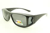 Overzetbril zwarte montuur en zwarte glas. P - 2026. XXL - Gepolariseerd.