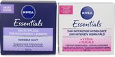 Nivea Essentials 24H Intense Hydration Day & Night Cream - 2 x 50 ml (Set van 2)