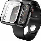 iParadise Geschikt Voor Apple Watch 4/5/6/SE 44 mm Hoesje en Screen protector in 1 Zwart - iWatch 4/5/6/SE 360 graden full body apple case volledige bescherming 44 mm