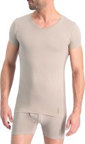 Noshirt Lite - Heren Ondershirt – Reguliere V-Hals – Supima Katoen - Dun & Onzichtbaar – Khaki – Maat S