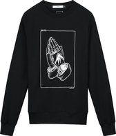 Collect The Label - Hippe Trui - Pray Tattoo Sweater - Zwart - Unisex - XL