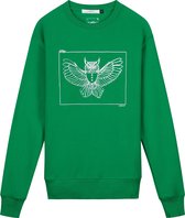 Collect The Label - Hippe Trui - Uil Sweater - Groen - Unisex - XXL