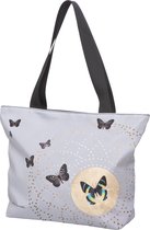 Goebel - Joanna Charlotte | Tas Grey Butterflies | Schoudertas - Shopper - 44cm - polyester