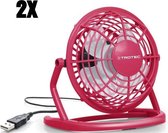 Tafel Ventilator – USB Ventilator – Bureau Ventilator – Computer Ventilator – Set van 2  – Roze