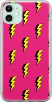 iPhone 11 hoesje - Bliksem - Soft Case Telefoonhoesje - Print - Roze