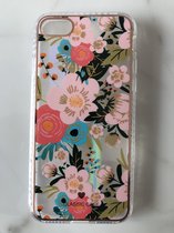 Transparant met print back cover case - Geschikt voor iPhone 7/8/SE - Transparant met bloem