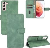 Fonu PU Leren Booktype hoesje Samsung S21 Plus Groen