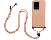 FONU Siliconen Backcase Hoesje Met Koord Samsung Galaxy S20 Ultra - Roze