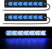 2 STKS DC 12 V 7.4 W Pijlvorm LED-dagrijverlichting Lamp COB-LED's (blauw licht)