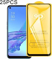 Voor OPPO A53 2020 25 STKS 9D Volledige lijm Volledig scherm gehard glasfilm