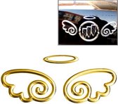 3D vleugels patroon Auto embleem Logo decoratie auto Sticker, grootte: 15,7 cm x 5,5 cm (ongeveer) (goud)