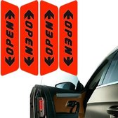 OPEN-patroon Veiligheidswaarschuwing Auto Sticker (rood)