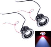 2 STKS 3.5 inch DC 12 V 10 W 900LM 7000 K Auto Angel Eyes Mistlamp Foglight (Rood Licht + Wit Licht)