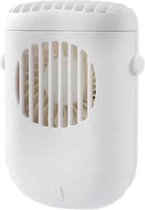 F858 USB draagbare hangende nek opknoping taille groothoek wind uit mini handventilator (wit)