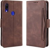 Wallet-stijl Skin Feel Calf Pattern lederen tas voor Xiaomi Redmi 7, met apart kaartslot (bruin)