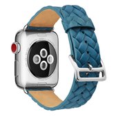 Voor Apple Watch Series 5 en 4 44 mm horlogeband van topnerfleer (blauw)