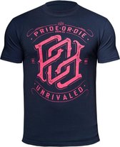 PRiDE or DiE Unrivaled T Shirts Zwart Rood Maat - XL