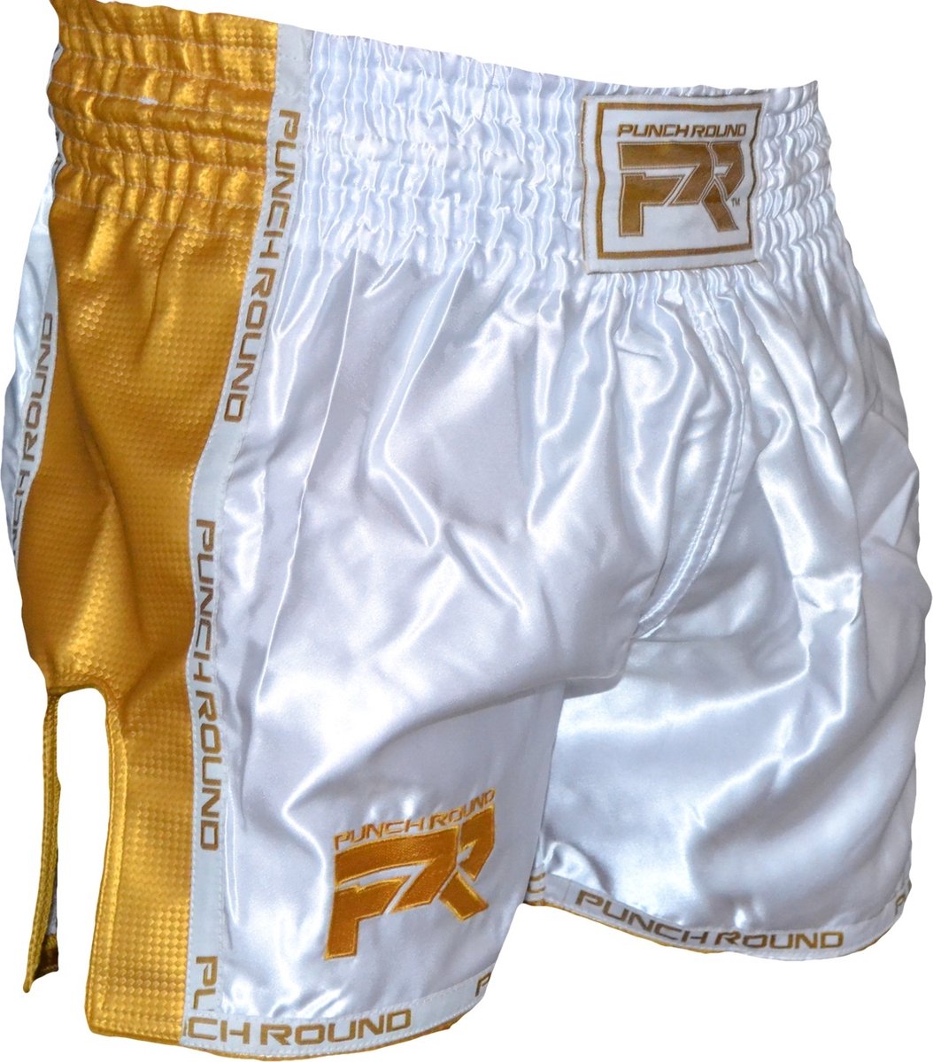 PunchR Kickboks Muay Thai Shorts Carbon Wit Goud - M