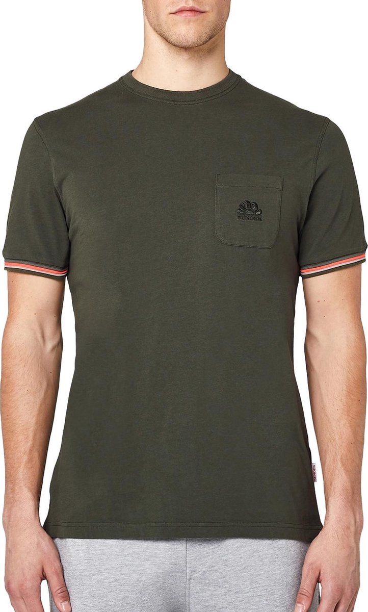 Sundek T-shirt - Mannen - Groen/Oranje/Wit