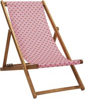 Twee Houten Strandstoelen met Nour Rose design - 2 Ligstoelen - Tuinstoelen - Acaciahout - met vier verstelbare rugleuning posities