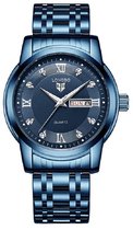Longbo - Heren Horloge - Donkerblauw - Ø 42mm