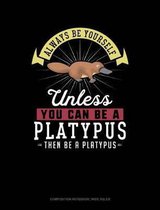 Always Be Yourself Unless You Can Be a Platypus Then Be a Platypus: Composition Notebook