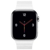 Universele lederen magnetische band voor Apple Watch Series 5 & 4 40 mm / 3 & 2 & 1 38 mm (wit)