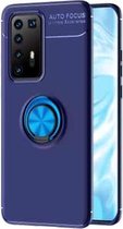 Voor Huawei P40 Pro + Lenuo schokbestendige TPU beschermhoes met onzichtbare houder (blauw)