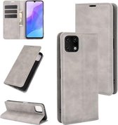 Voor Huawei Enjoy 20 Retro-skin Business Magnetische Suction Leather Case met houder & kaartsleuven & portemonnee (grijs)