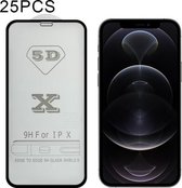 25 PCS 9H 5D volledige lijm Volledig scherm gehard glasfilm voor iPhone 12/12 Pro (zwart)