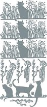 Peel-off Sticker, Cats Silver/Silver