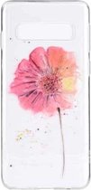 Stijlvol en mooi patroon TPU-valbeschermingshoes voor Galaxy S10 5G (bloem)