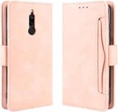 Voor Xiaomi Redmi 8 Wallet Style Skin Feel Kalfspatroon lederen tas met aparte kaartsleuf (roze)
