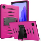 Voor Samsung Galaxy Tab A7 (2020) T500 / T505 Wave Texture Series PC + siliconen beschermhoes met houder (roze)