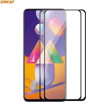 Voor Samsung Galaxy M31s 2 STUKS ENKAY Hat-Prince Volledige lijm 0.26mm 9H 2.5D Gehard Glas Volledige dekking Film