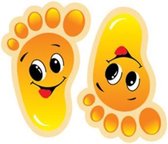 3 sets muurstickers cartoon schattige voeten vorm kinderen baby voetafdrukken stickers, maat: midden (oranje)