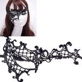 Halloween Masquerade Party Dance Sexy Lady Semi-eyed Face Lace Mask (Black)