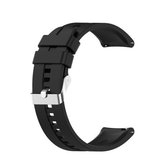 Voor Huawei Watch GT 2 46mm siliconen vervangende polsband horlogeband met zilveren gesp (zwart)
