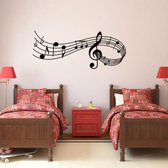 Muziek Geluidsnotities Muurtattoo Slaapkamer Muziek Klaslokaal Decor Verwijderbare Muzieksticker, Maat: M 39cmx100cm (Zwart)