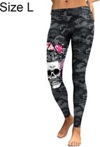 Halloween Kostuums Cranio Head Digitale Print Lage Taille Dames Leggings Panty Maat: L.-Geen