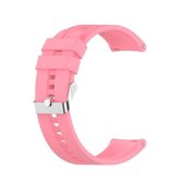 Voor TicWatch Pro 3 siliconen vervangende horlogeband met zilveren stalen gesp (roze)