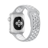 Voor Apple Watch Series 6 & SE & 5 & 4 40mm / 3 & 2 & 1 38mm Modieuze Klassieke Siliconen Sport Horlogeband (Grijs Wit)