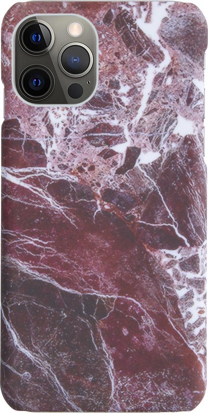 iPhone 12 Pro Case Marble Hardcover Fashion Case Cover - iPhone 12 Pro Marble Case Hardcase Back Cover - Rouge x Wit