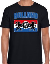 Zwart t-shirt Holland / Nederland supporter Holland met een Nederlands wapen EK/ WK voor heren M