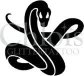 Chloïs Glittertattoo Sjabloon 5 Stuks - Snake Sliz - CH1505 - 5 stuks gelijke zelfklevende sjablonen in verpakking - Geschikt voor 5 Tattoos - Nep Tattoo - Geschikt voor Glitter Ta