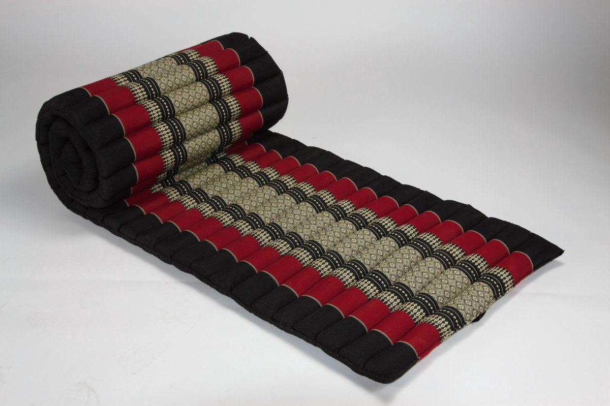 Fine Asianliving Thaise Meditatiemat Vloerkussen 80x200cm Oprolbaar Rood Meditatie Mat Matras