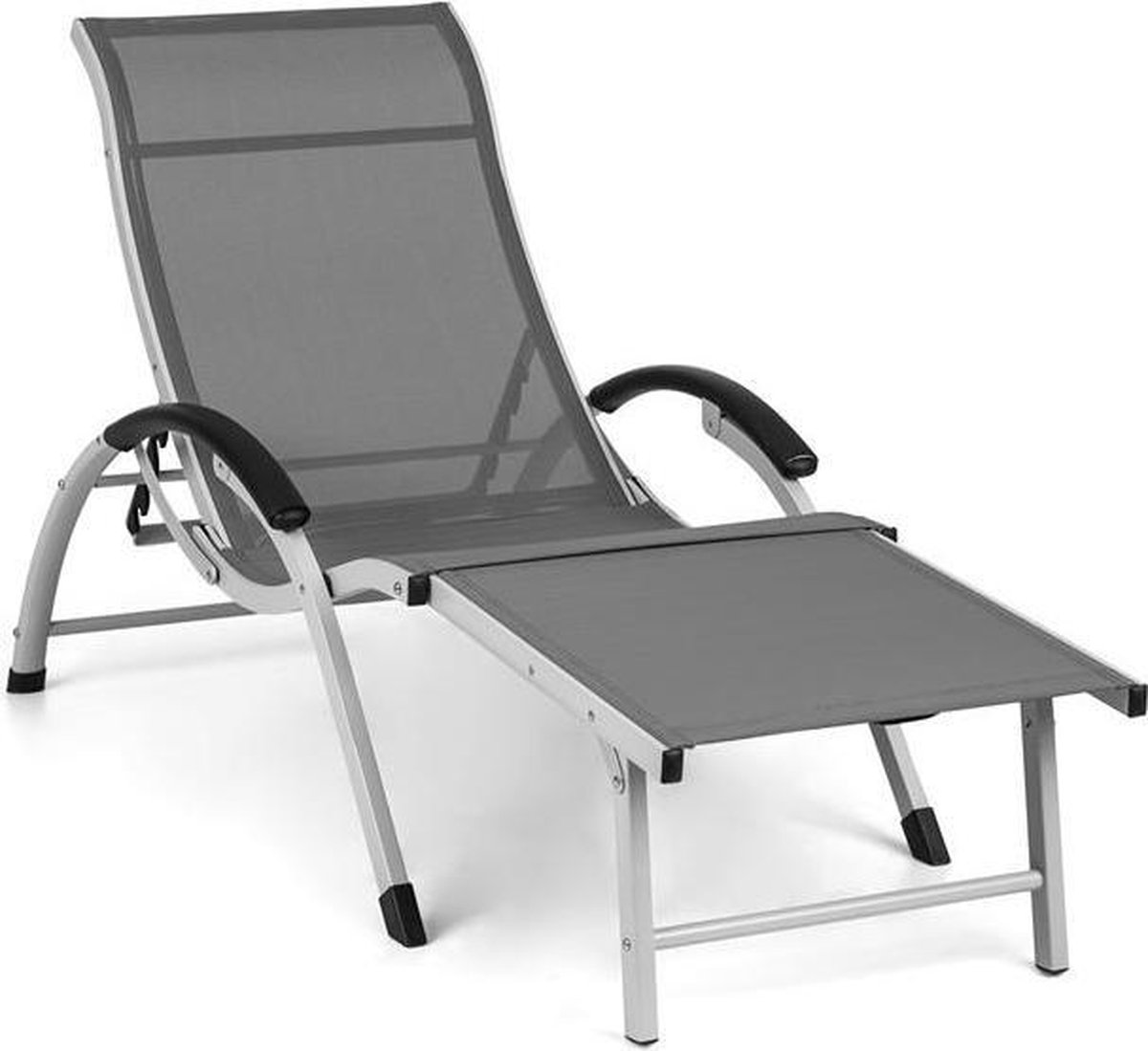 blumfeldt Sunnyvale ligstoel met voetensteun - 4 standen - weerbestendig aluminium frame - 70% PVC, 30% polyester bekleding