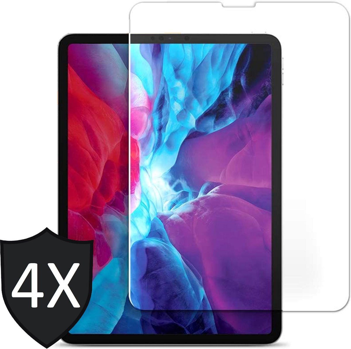 Screenprotector geschikt voor iPad Pro 2021 12.9 inch - Screen Protector Glas - 4 Stuks