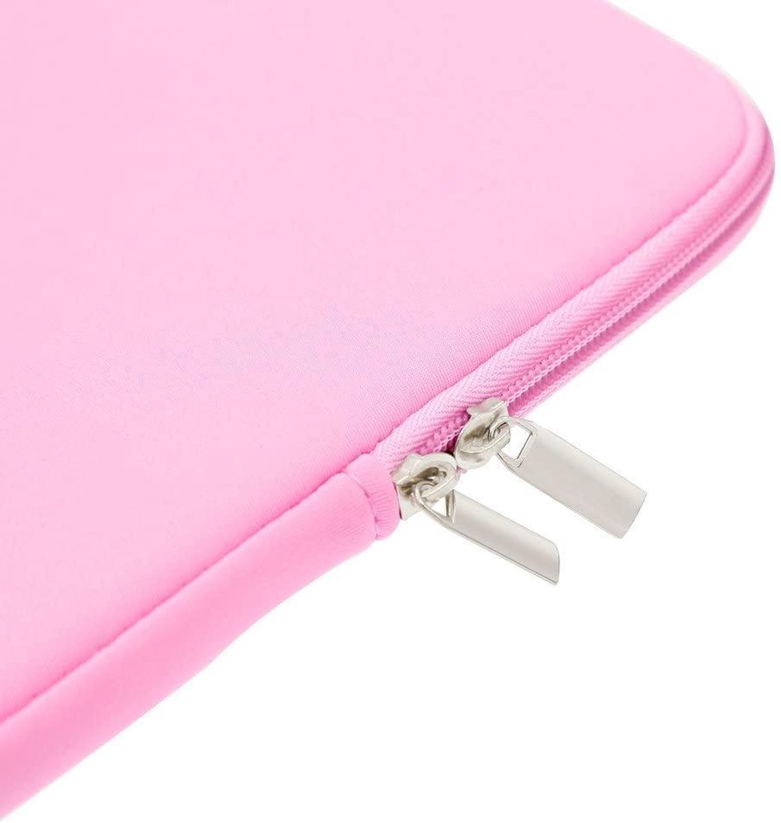 Laptoptas Laptop Sleeve - Soft Sleeve Hoes - Extra Bescherming - 15 inch - Neopreen - Universele Laptophoes - Macbook Sleeve - met Ritssluiting - Laptop Tas - Foam - Macbook - Notebook - Licht roze — afbeelding 5